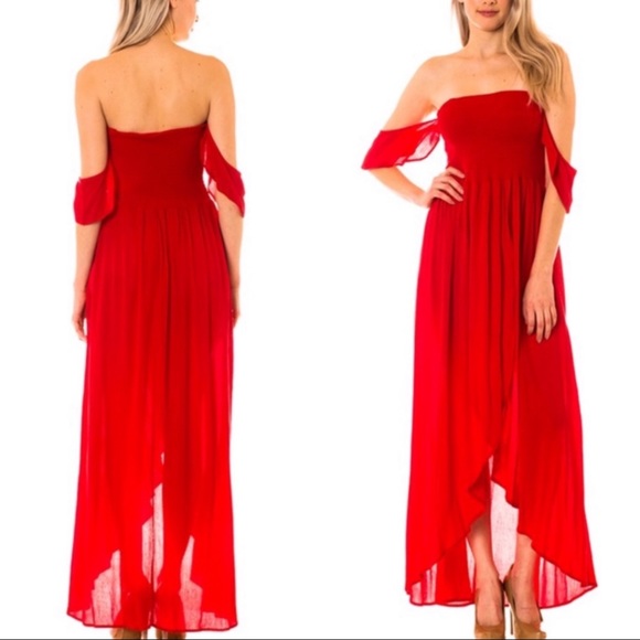 🔥 Sale🔥 Lady in Red - Hi Lo Maxi Dress - Picture 2 of 6